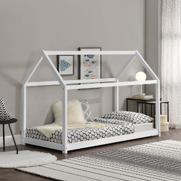 Pat copii Keira alb 206 x 98 x 142 cm: Eleganță și Funcționalitate pentru Camera Copiilor
